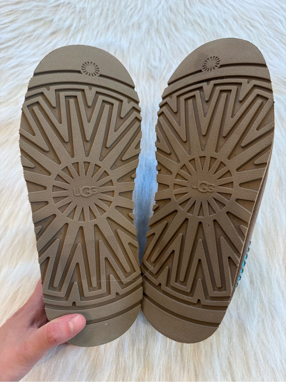 NEW UGG Tazz II Platform Slipper Caribou Sapphire Ice 💙🤍🤎 - Picture 7 of 10